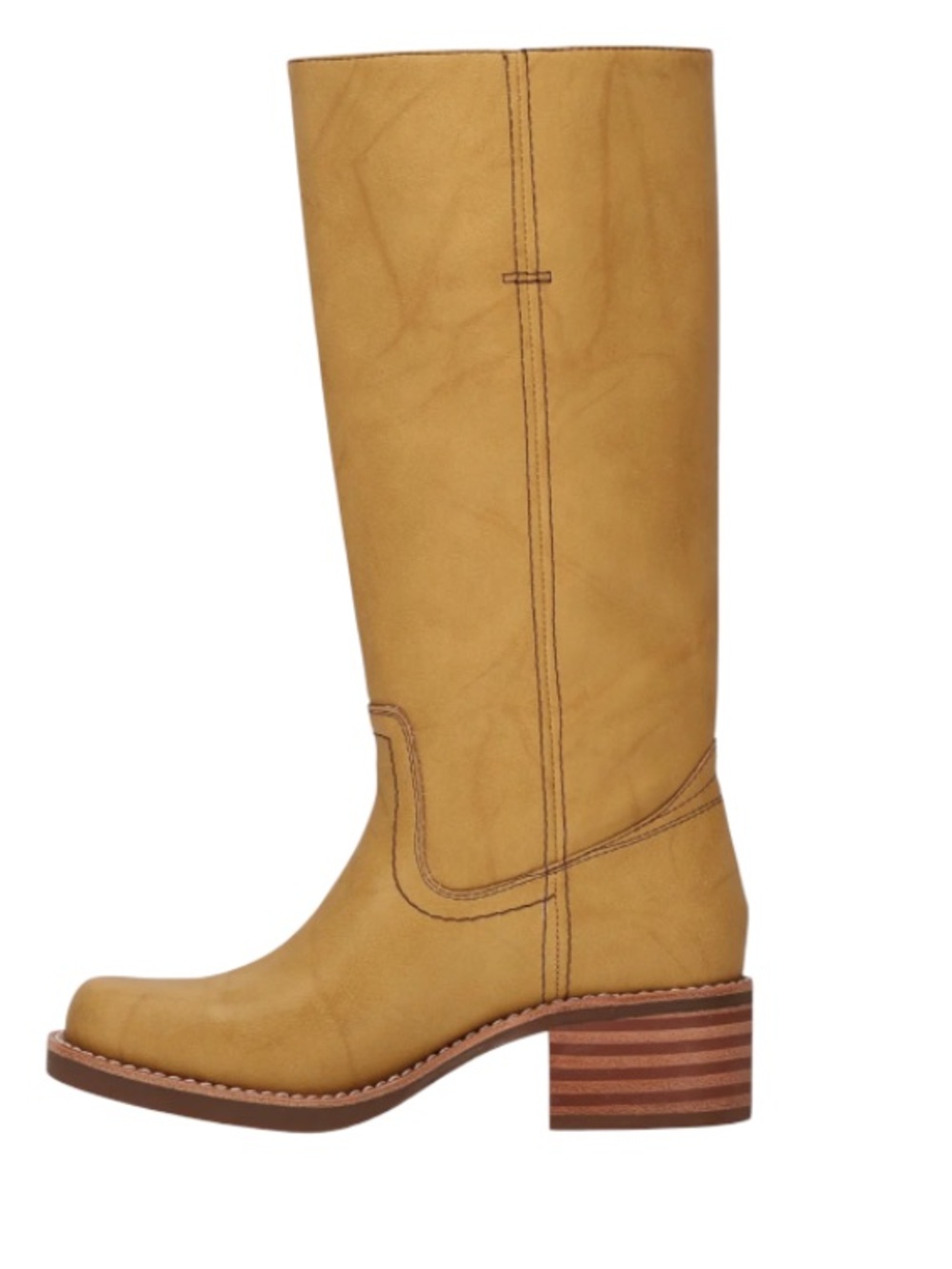 Frye Tall Leather Heeled Boots in Tan - Picture 2 of 13